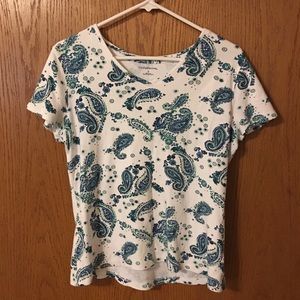 Croft & Barrow Paisley V Neck Shirt